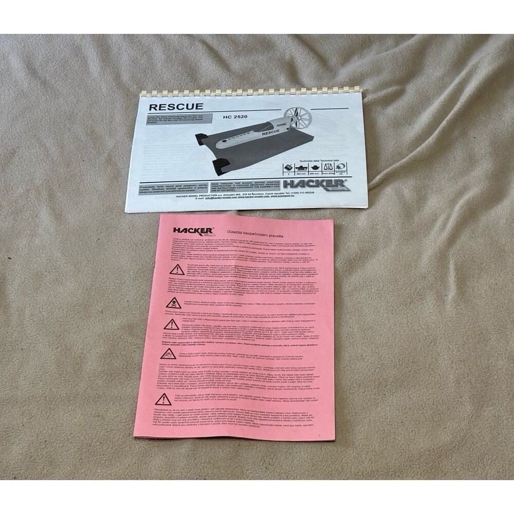 Hacker Models USA Rescue HC 2520 RC Boat Instruction Manual ONLY